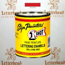 1 Shot Lettering Enamel Paint Fire Red 102L - Quart